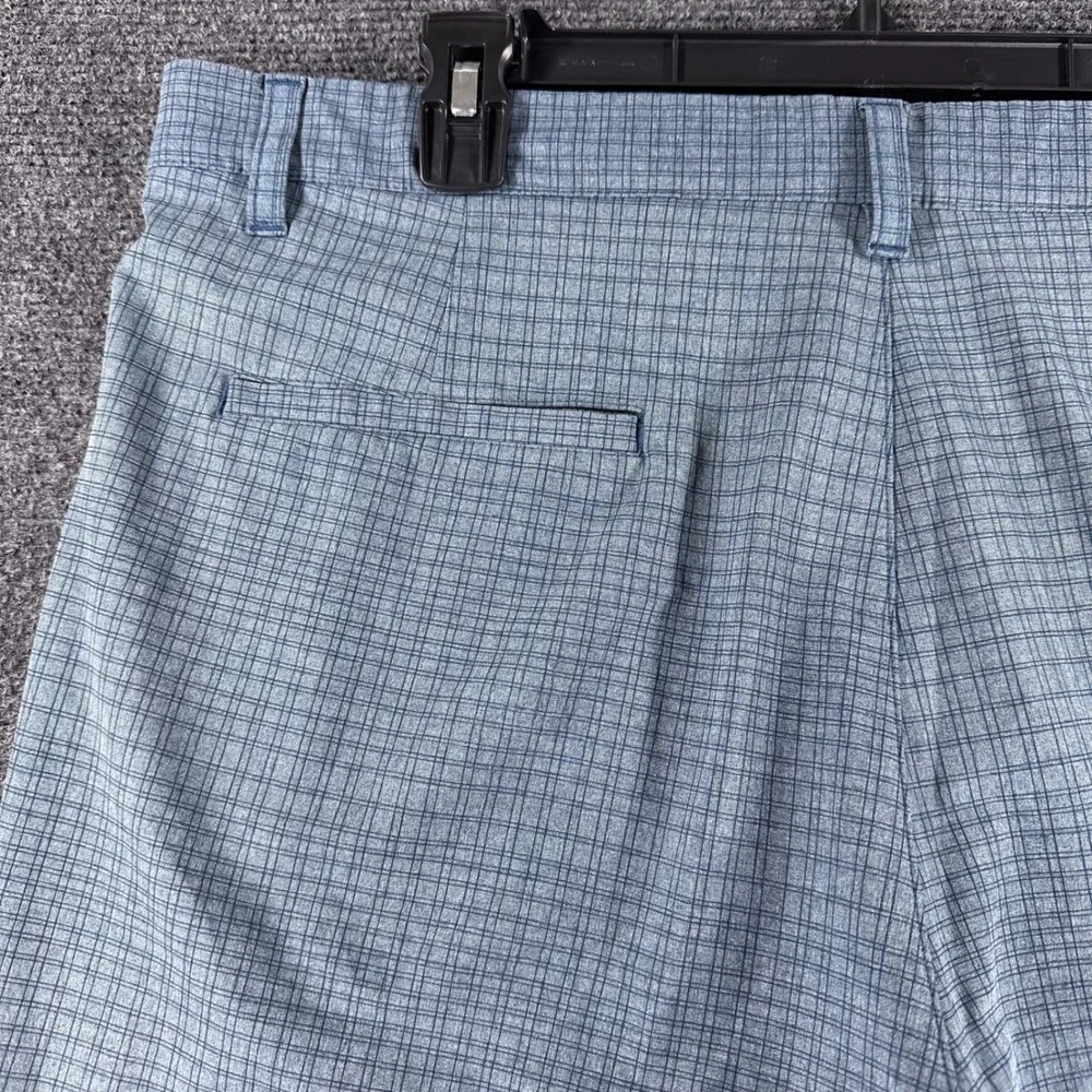Adidas Shorts Mens 38 Blue Grey Grid Pattern Golf Performance‎ GU5103